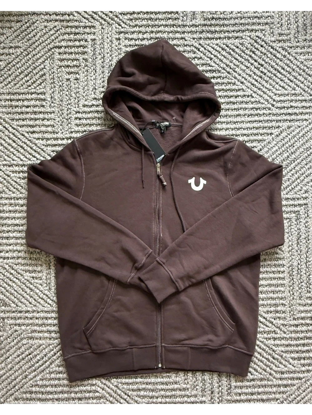 NWT True Religion Buddha Seal Zip Hoodie size XL